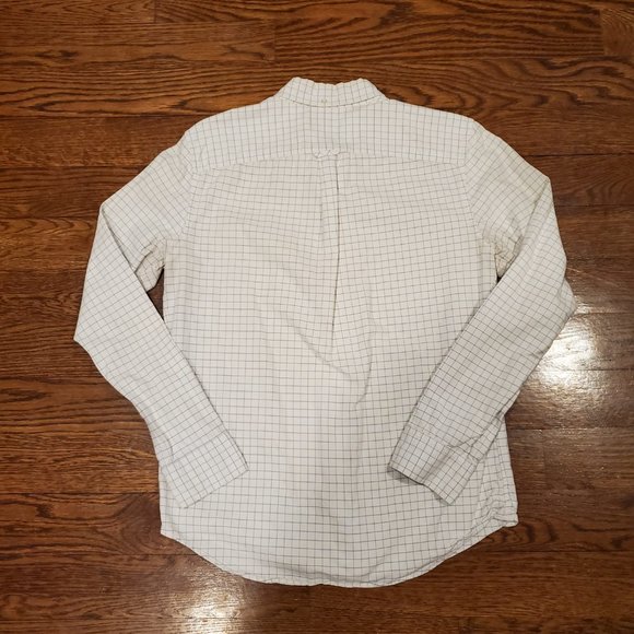 GAP Modern Oxford Button Down in White and Blue Check - Picture 3 of 3